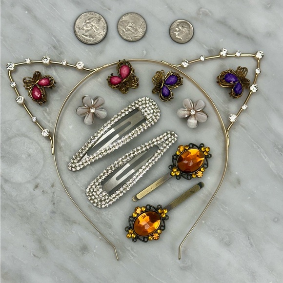 x x Accessories - Cat Ears Headband, Barrettes and Clips